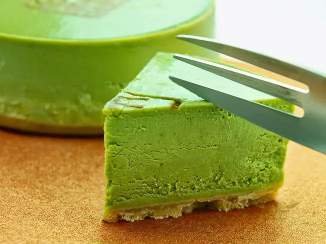 Pastel elaborado con Te Matcha