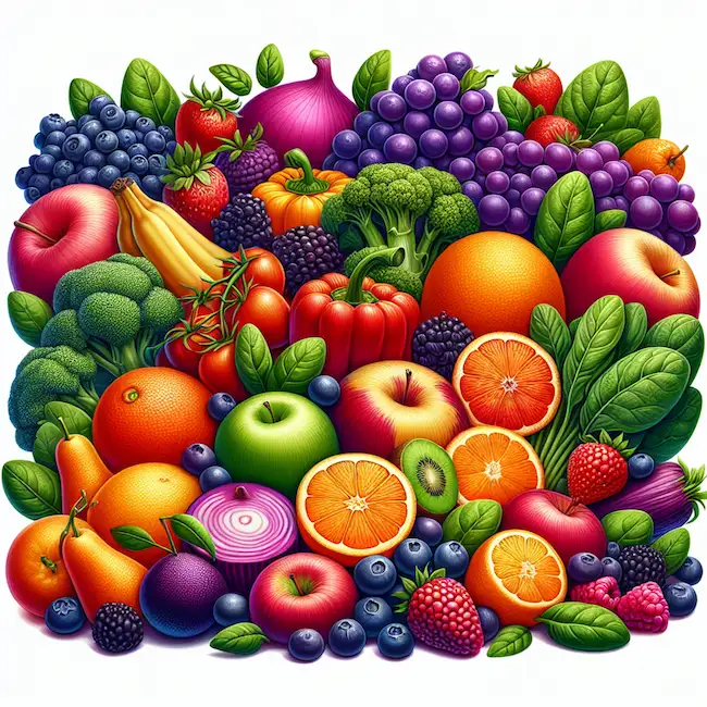 Antioxidantes frutas y verduras frescas